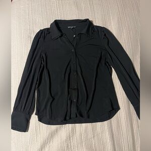 Adrianna Papell Black Button Down Shirt